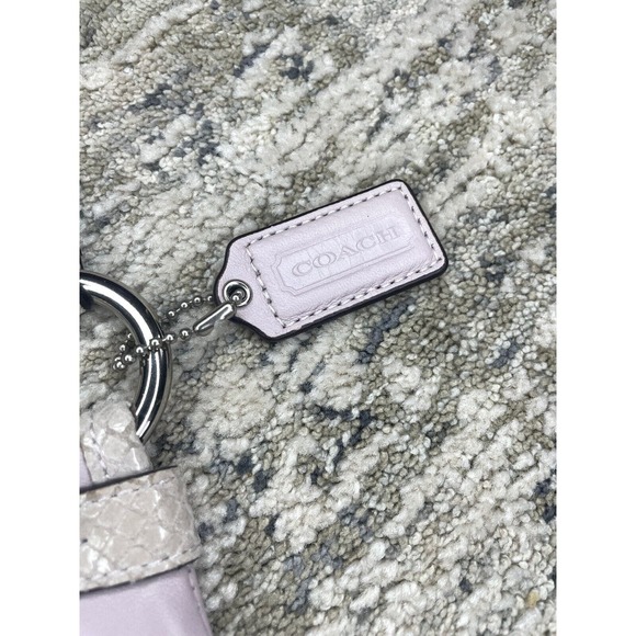 COACH F16533 Penelope Lavender Leather Snakeskin Trim Crossbody Purse Bag - Picture 13 of 13